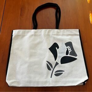 NWT LANCÔME CANVAS TOTE BAG WITH GLITTER ROSE